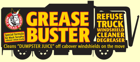 Refuse truck windshield cleaner degeaser